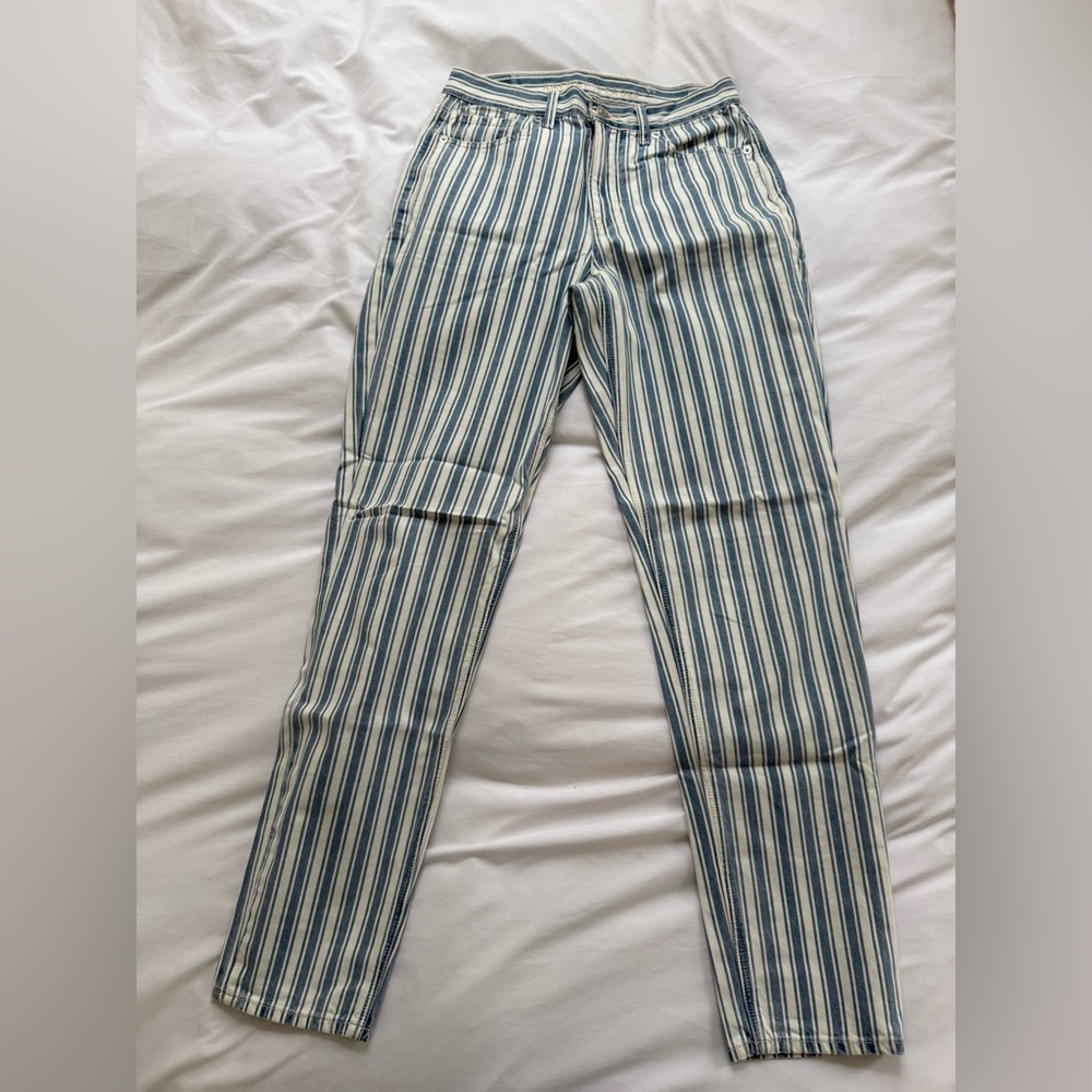 American Eagle Outfitters Blue and White Striped Pants